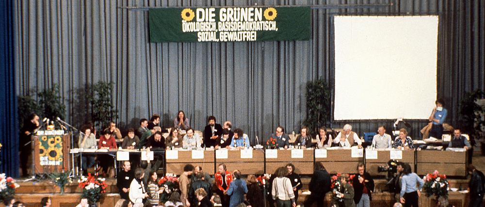 Gründungsparteitag der Grünen in Karlsruhe im Januar 1980.