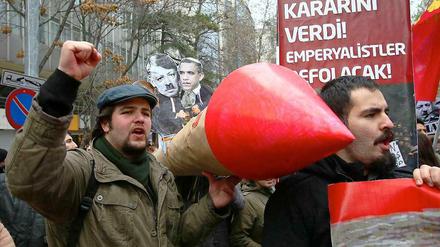 In Ankara wird gegen die Stationierung der Patriots demonstriert
