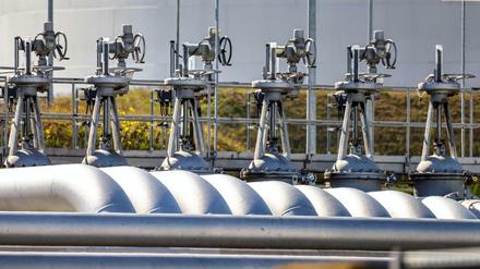 Die Industrieanlagen der PCK in Schwedt/Oder: Das Unternehmen erhält Rohöl aus Russland über die Druschba-Pipeline.