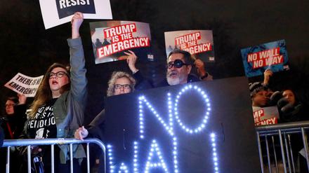 Protest gegen Donald Trumps Mauerpläne in New York