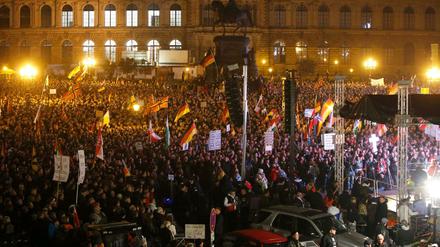 Reden voller Hass. Pegida-Kundgebung am Montag in Dresden.