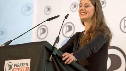 Bundesparteitag Piratenpartei in Neumarkt: Katharina Nocun ist die neue politische Geschäftsführerin der Piratenpartei.