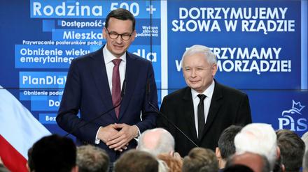 Polens Premierminister Mateusz Morawiecki and Parteichef Jaroslaw Kaczynski setzen auf autoritären und EU-skeptischen Kurs.