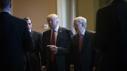 Stehen für die innerparteiliche Auseinandersetzung: US-Präsident Donald Trump und der Mehrheitsführer im Senat, Mitch McConnell.