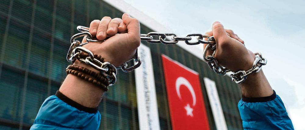 Protest am Tag der Pressefreiheit in Istanbul