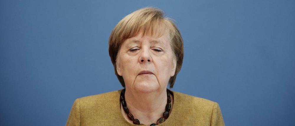 Bundeskanzlerin Angela Merkel (CDU) spricht bei einer Pressekonferenz zur Corona-Situation in Deutschland (Archivbild).
