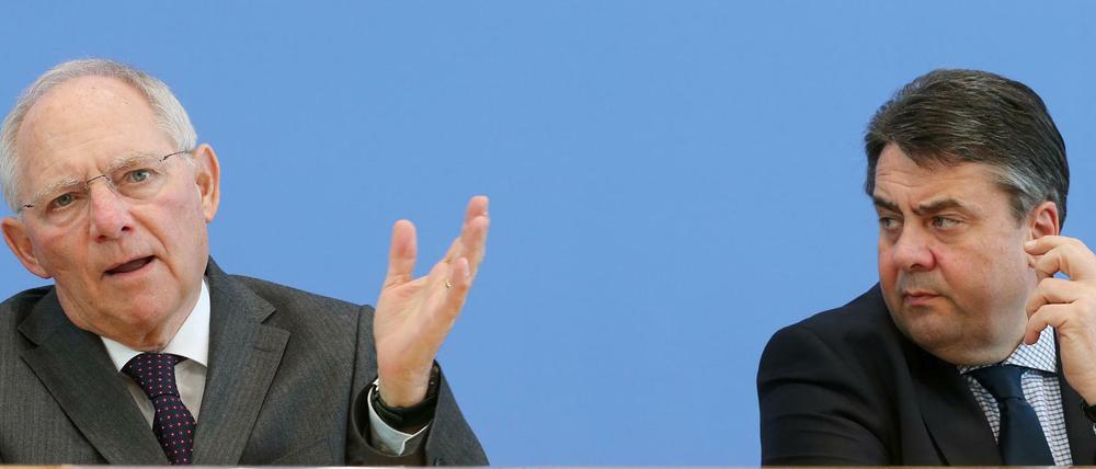 Der eine sieht es so, der andere anders: Wolfgang Schäuble (links) und Sigmar Gabriel haben unterschiedliche Vorstellungen von der Entwicklung der EU.