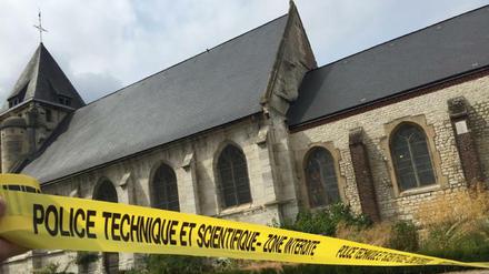Die Kirche von Saint-Etienne-du-Rouvray, der Tatort der mörderischen Geiselnahme