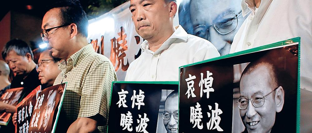 Gedenken an Liu Xiaobo in Hong Kong 