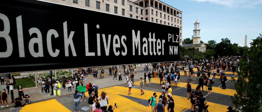 "Black Lives Matter" - nicht zu übersehen.