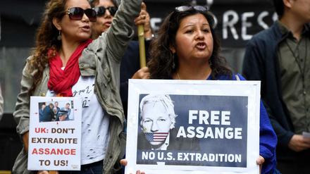 Protest gegen die Verhaftung von Wikileaks-Gründers Assange im australischen Sidney