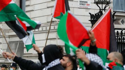 Pro-palästinensische Demonstration im Regierungsviertel in London