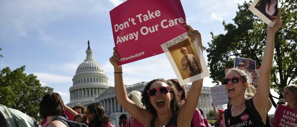 Protest gegen die Abschaffung von "Obamacare" in Washington 