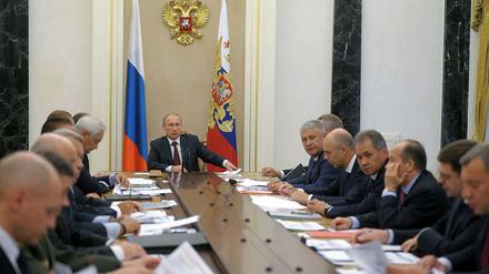 Präsident Putin bei einem Meeting im Kreml.
