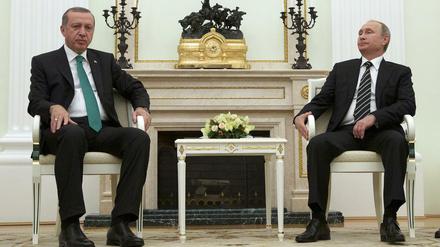 Bei einem Treffen im September im Kreml: Recep Tayyip Erdogan zu Gast bei Wladimir Putin (rechts).