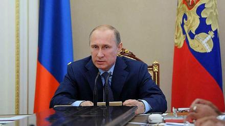 Russlands Präsident Wladimir Putin am Dienstag vor dem russischen Sicherheitsrat in Moskau.
