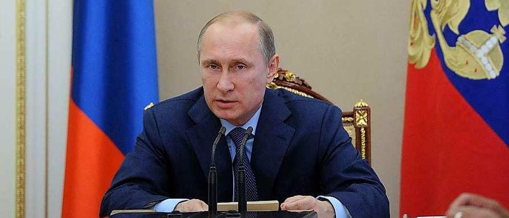 Russlands Präsident Wladimir Putin am Dienstag vor dem russischen Sicherheitsrat in Moskau.