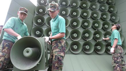 Mit solchen Lautsprechern beschallten südkoreanische Truppen Grenzgebiete im Norden.