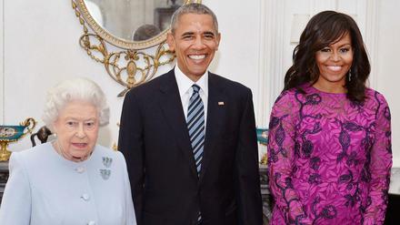 Besuch in Windsor Castle: Königin Elizabeth II., Präsident Barack Obama und Michelle Obama (von links).
