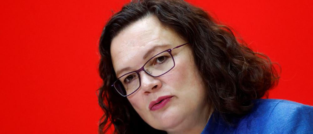 SPD-Parteichefin Nahles gerät zunehmend unter Druck. Der Paragraf 219a ist in der Koalition umstritten. 