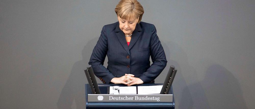 Angela Merkel bei ihrer Regierungserklärung vor dem G20-Gipfel.