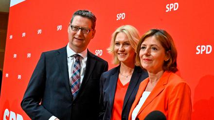 Die Interims-Troika Schäfer-Gümberl, Schwesig und Dreyer hat viel Arbeit mit der Nahles-Nachfolge bis zum Parteitag.