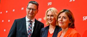 Die Interims-Troika Schäfer-Gümberl, Schwesig und Dreyer hat viel Arbeit mit der Nahles-Nachfolge bis zum Parteitag.