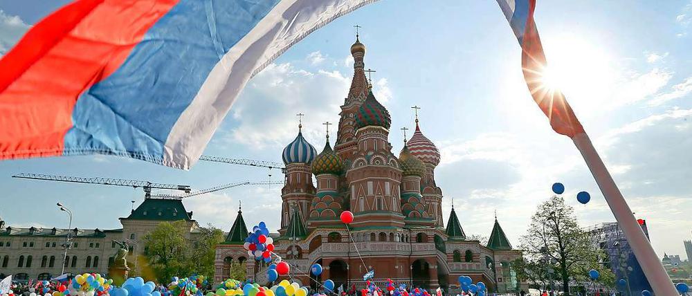 Erstmals seit 23 Jahren zog die Parade zum 1. Mai wieder direkt am Kreml vorbei.