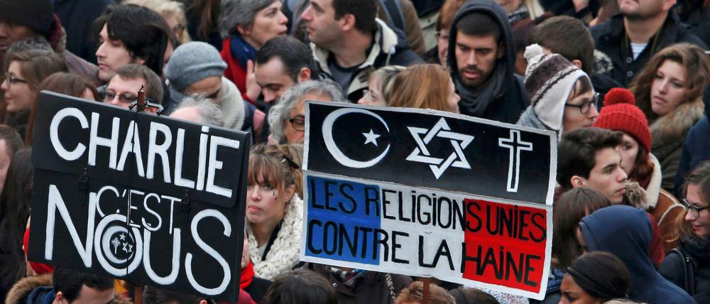 "Religionen sind einig gegen den Hass" - Demonstranten in Paris am Sonntag