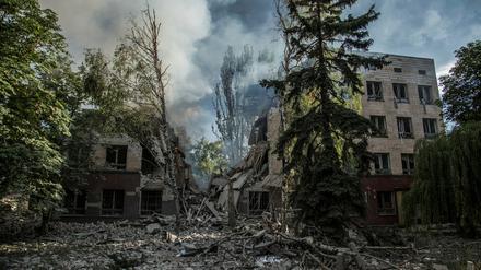 Zerstörte Häuser min Lyssytschansk (Foto vom 17. Juni 2022) 