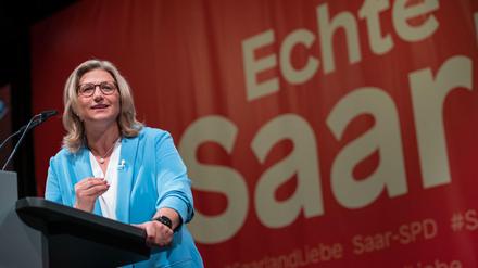 Anke Rehlinger tritt am Sonntag als SPD-Kandidatin für das Amt der Ministerpräsidentin im Saarland an.