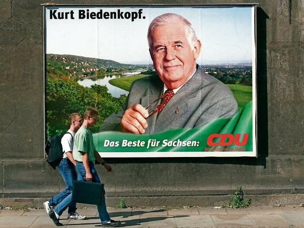 CDU-Wahlplakat 1999 - Kurt Biedenkopf vor seiner dritten Amtszeit