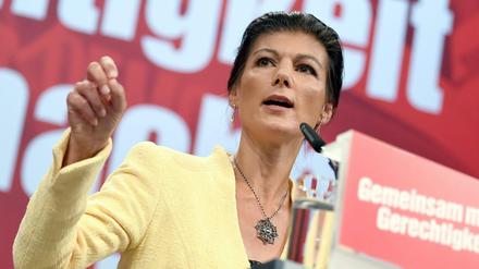 Sahra Wagenknecht, die Fraktionsvorsitzende der Partei Die Linke 