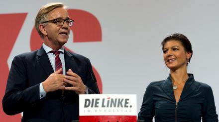 Linken-Wahlkämpfer Sahra Wagenknecht, Dietmar Bartsch. 