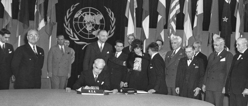 San Francisco, 26. Juni 1945: Die feierliche Unterzeichnung der UN-Charta vor 70 Jahren. 