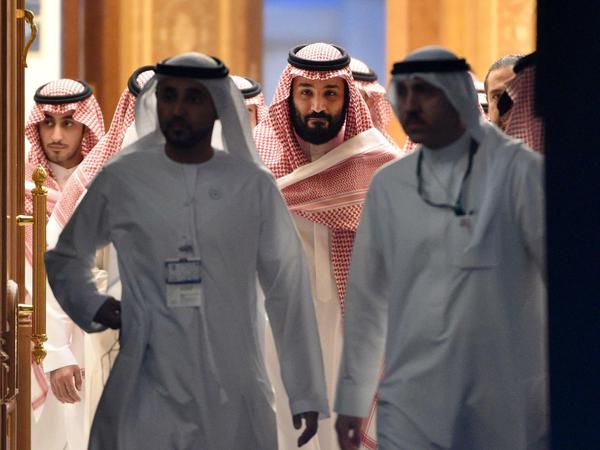 Der saudische Kronprinz Mohammed bin Salman (M.) gehört zu den Verfechtern eines harten Kurses gegenüber dem Iran.