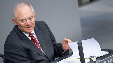 Bundesfinanzminister Wolfgang Schäuble am Donnerstag im Bundestag.