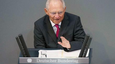 Bundesfinanzminister Schäuble am Dienstag im Bundestag.