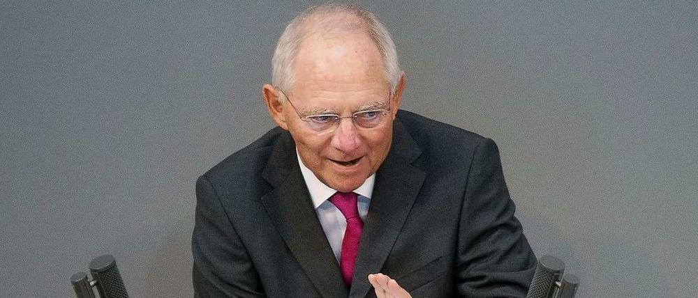 Bundesfinanzminister Schäuble am Dienstag im Bundestag.