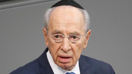 Shimon Peres (1923 - 2016) am 27. Januar 2010 im Deutschen Bundestag