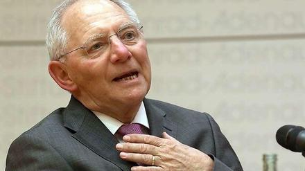 Finanzminister Wolfgang Schäuble (CDU) am Montag vor der Konrad-Adenauer-Stiftung in Berlin.
