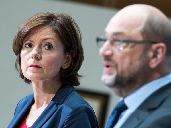SPD-Chef Martin Schulz und Malu Dreyer, SPD-Vize und Ministerpräsidentin von Rheinland-Pfalz