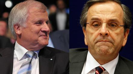 Müssen sich mal aussprechen: Bayerns Ministerpräsident Horst Seehofer und der griechische Premierminister Antonis Samaras.