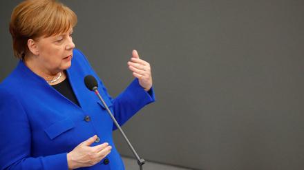 Angela Merkel am Mittwoch im Deutschen Bundestag.