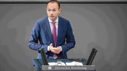 Der CDU-Abgeordnete Nikolas Löbel im Oktober 2019 im Bundestag.