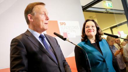 SPD-Fraktionschefin Andrea Nahles, Vorgänger Thomas Oppermann. 