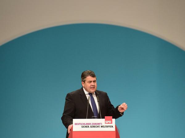 SPD-Chef Sigmar Gabriel auf dem Bundesparteitag seiner Partei in Berlin.