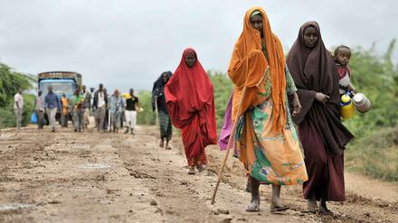 Flüchtlinge aus dem Dorf Buulomareer im Süden Somalias kehren in ihr Dorf zurück. Die somalische Armee und die Friedenstruppe der Afrikanischen Union haben das Dorf nach Regierungsangaben Anfang der Woche "befreit" und die Terrormiliz Al Schabaab vertrieben. 