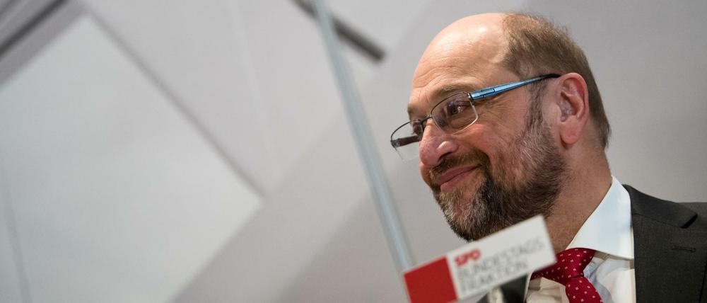 Gute Stimmung: Der designierte Kanzlerkandidat und SPD-Parteivorsitzende Martin Schulz liegt in einer ersten Umfrage gleichauf mit der Bundeskanzlerin.