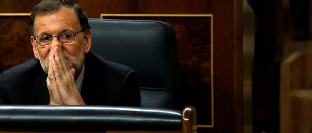 Der geschäftsführende Ministerpräsident Mariano Rajoy im Parlament in Madrid.